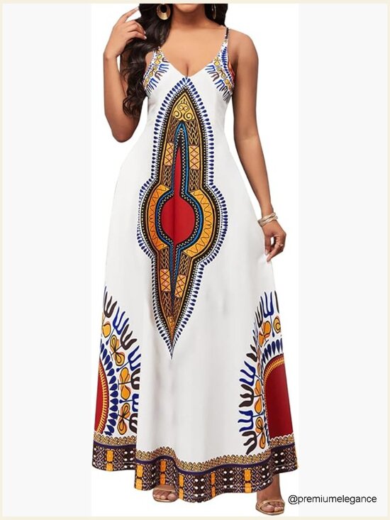 Dresses & Skirts - Maxi Dress with Spaghetti Straps and Pockets, Polyester Blend, Loose Fit